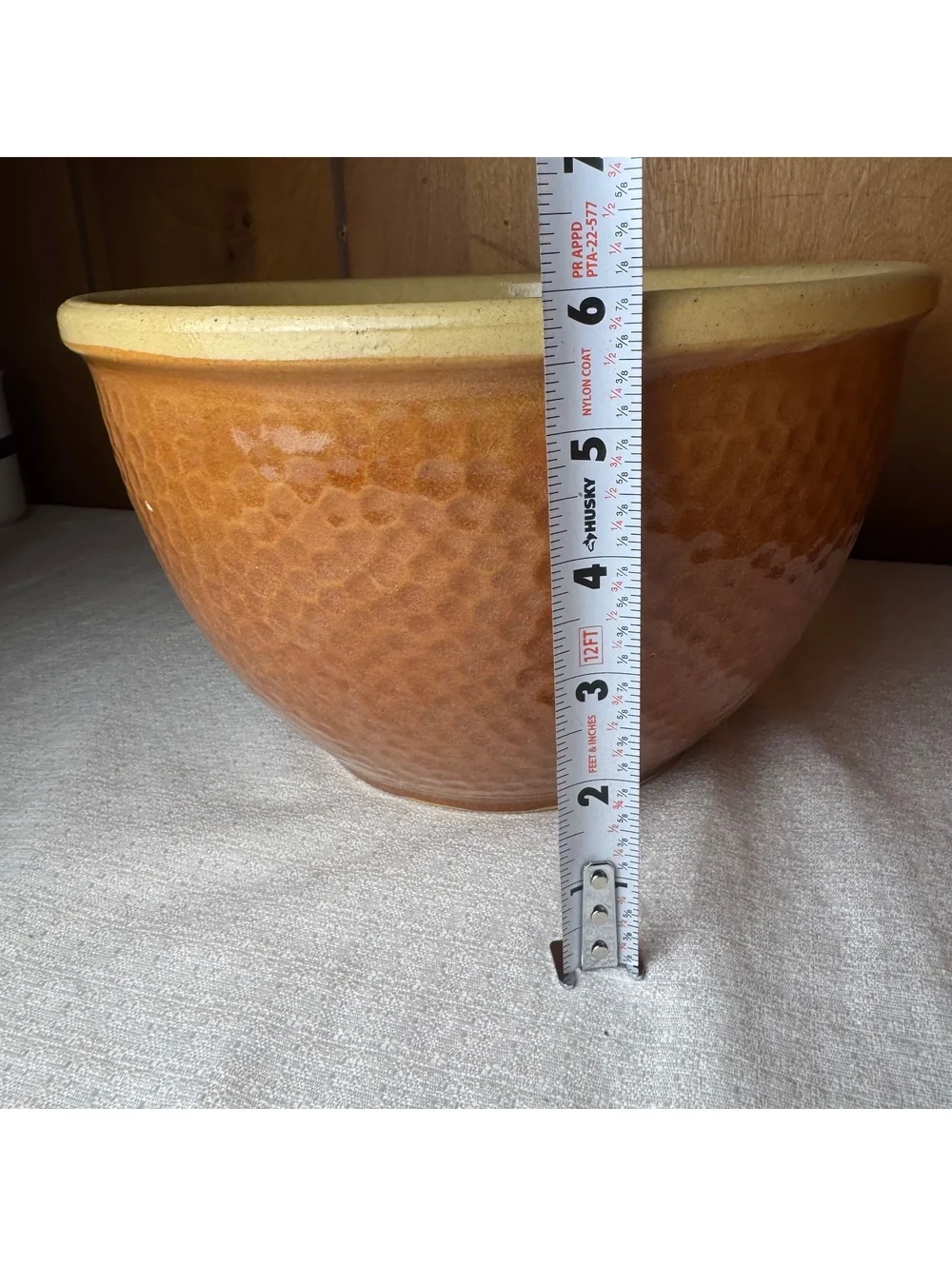 Vintage Watt Pottery KLA HAM’RD Mixing Bowl Yellow Ware Stoneware 10 Inch